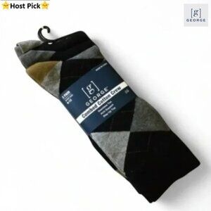 GEORGE Men's Crew Socks 3-Pack - Combed Cotton - Size 6 - 12 - NWT